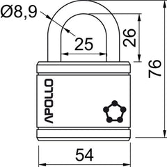 Richter Czech Padlock APOLLO.54 - schwarz