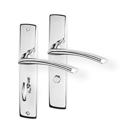 Teardrop door  - Door Handle on a Backplate - chrome
