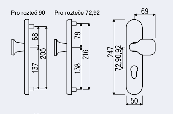 Safety Door Handle R.101.PZ.F1.TB2 - silver anodized