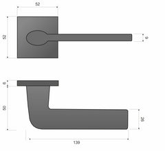 Infinity Line Stinger FIT weiß KSR 800 - Türgriff auf quadratischer Rosette
