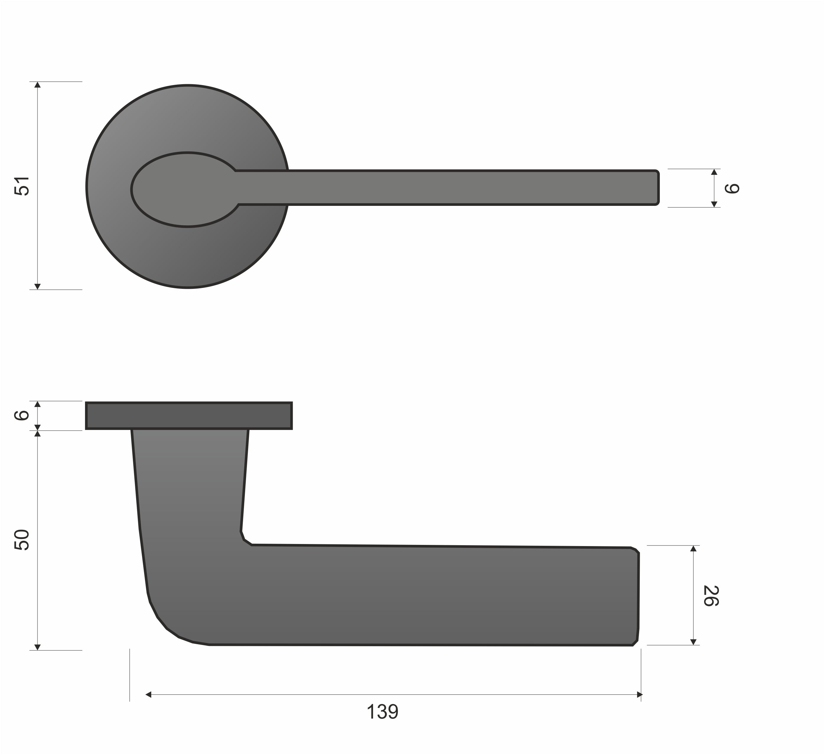 Stinger FIT KSR O G00 Gold - Door Handle on a Round Rose