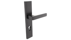 THEO Black K+K -External Door Handle on a Backplate