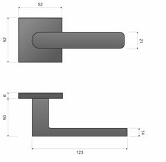 Infinity Line Torino FIT schwarz KTF B00 - Türgriff auf quadratischer Rosette