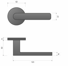 Infinity Line Torino FIT KTF O BOO schwarz - Türgriff auf runder Rosette