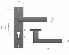Infinity Line Torino Ktr B12 Schwarz - Türgriff auf einer Rückplatte