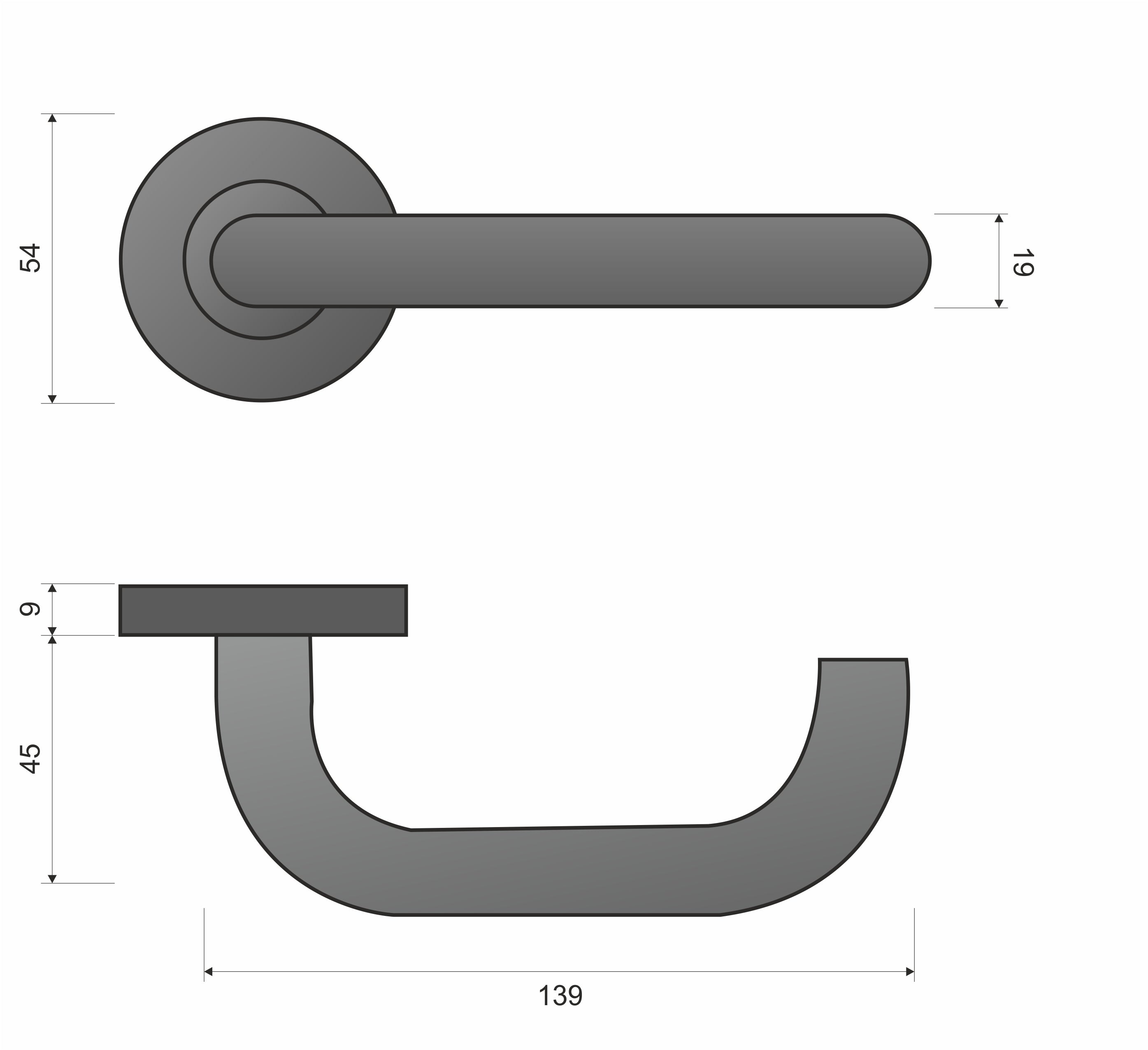 Ultra KUL 500 Door Handle on a Round Rose