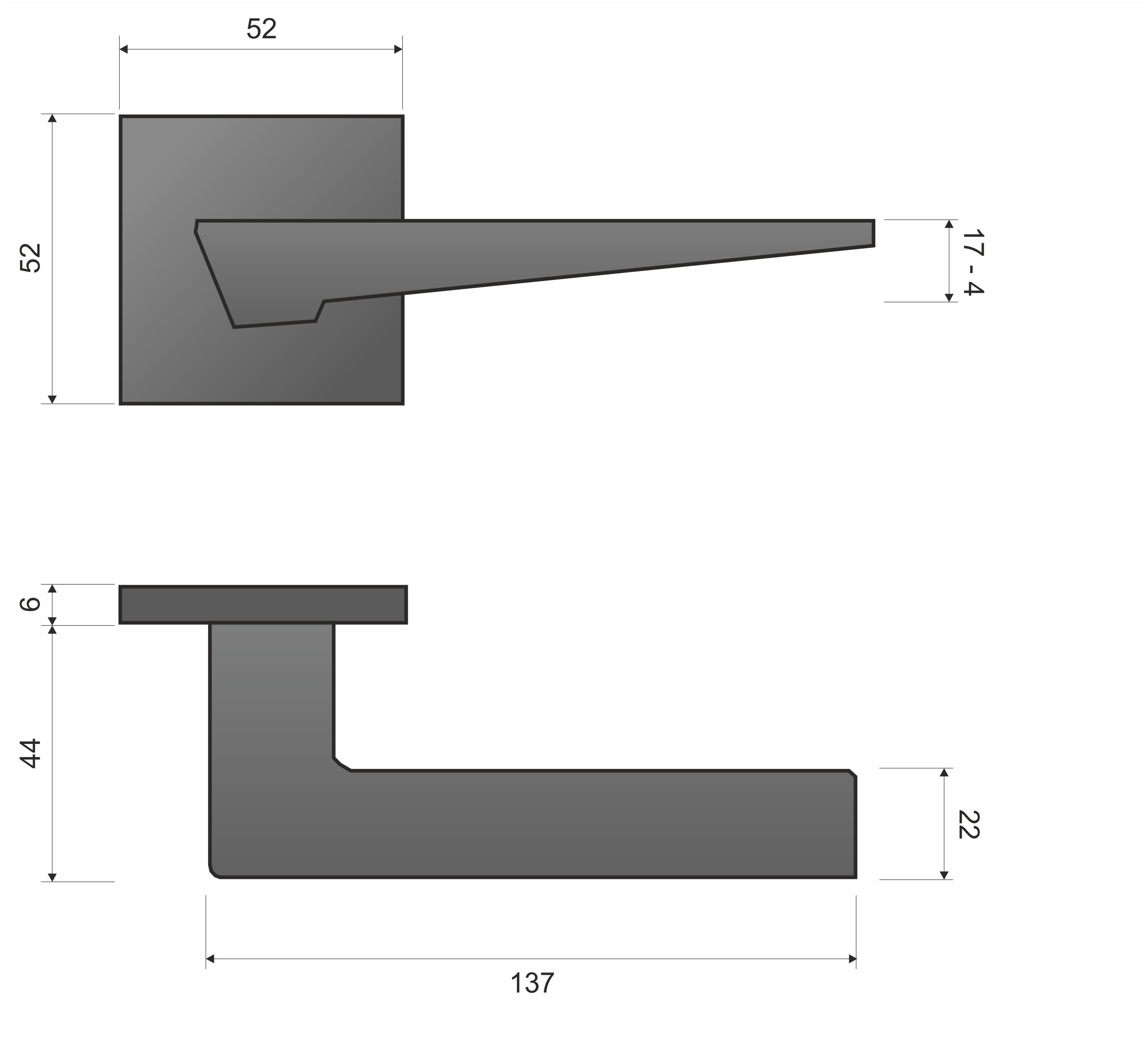 Infinity Line Vega FIT schwarz KVG B00 - Türgriff auf quadratischer Rosette