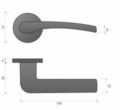Infinity Line Vento Slim Chrom Kvno S O 700 - Türgriff auf runder Rosette