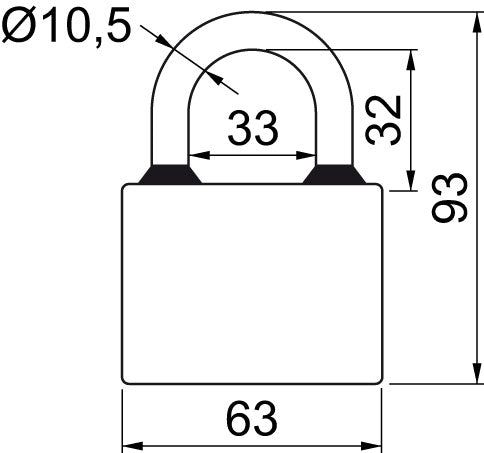 Richter Tschechische Vorhängeschloss RV.OVAL.63 - blau