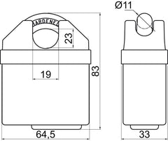 Richter Czech Padlock RV.2HERMES.65 - schwarz - Sicherheitsklasse 2